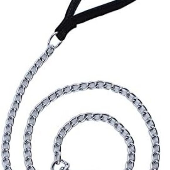 Pet Dog metal Chain Leash Training Leads with Padded Loop Handle / MEDIUM / NEW - Picture 1 of 4